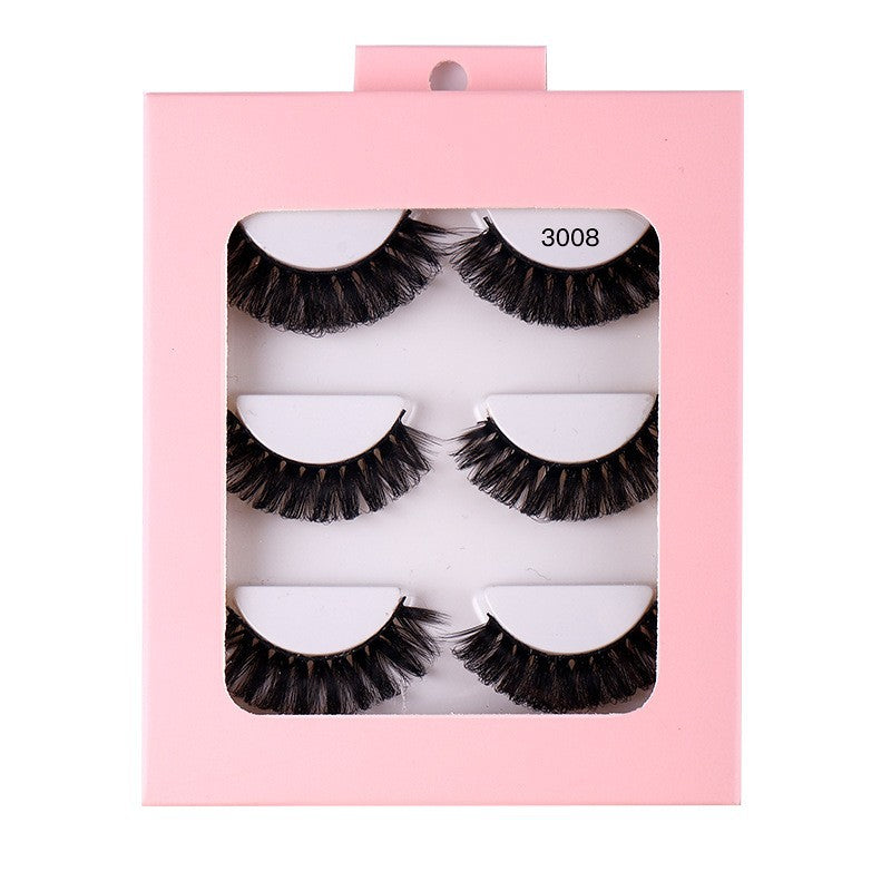 3 Pairs of Synthetic Volume Short False Eyelashes