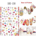 5D Embossed Nail Sticker Colorful Flower With Textured Water Slider Water Decal Nail