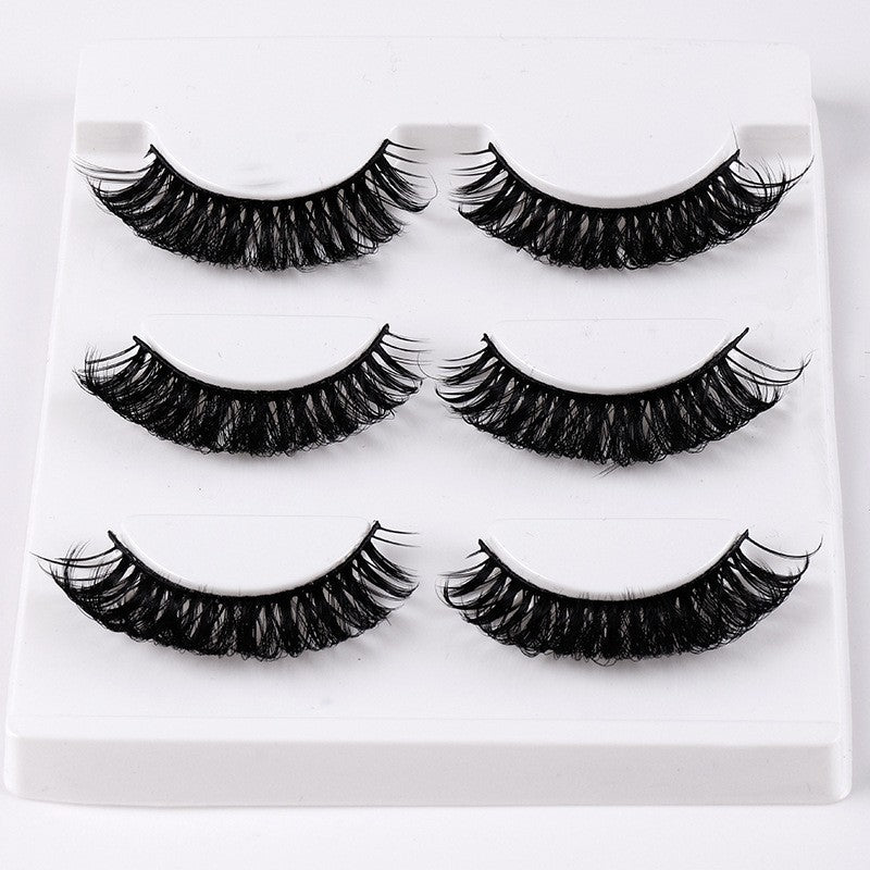 3 Pairs of Synthetic Volume Short False Eyelashes