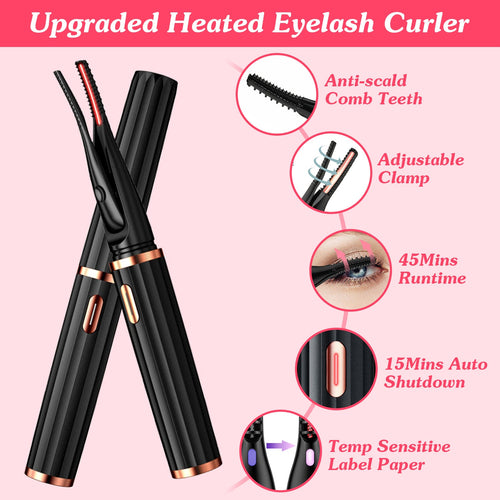 2 In 1 Clip Comb Heated Eyelash Curler Electric Mini Lash Curler