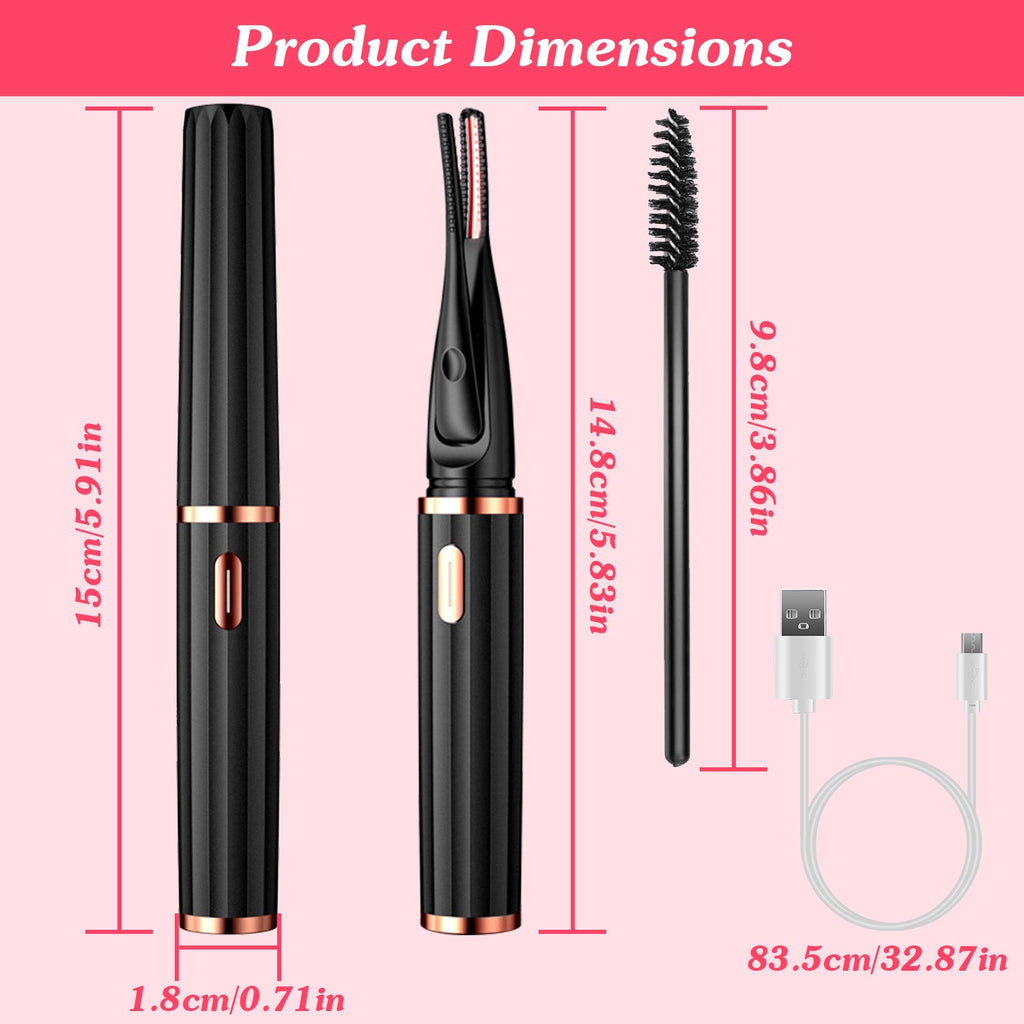 2 In 1 Clip Comb Heated Eyelash Curler Electric Mini Lash Curler