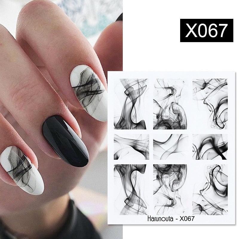 Abstract Lady Face Water Decals Fruit Flower Nail Stickers
