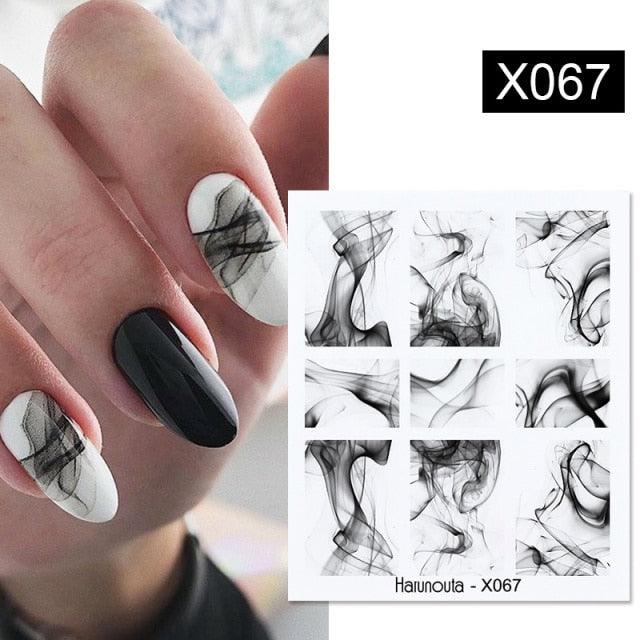 Abstract Lady Face Water Decals Fruit Flower Nail Stickers