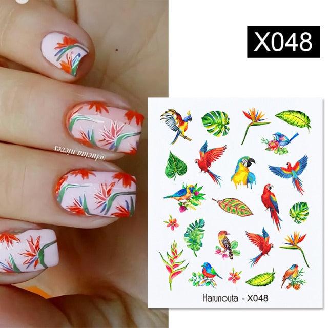Abstract Lady Face Water Decals Fruit Flower Nail Stickers