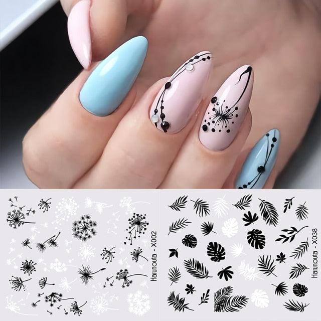 Abstract Lady Face Water Decals Fruit Flower Nail Stickers