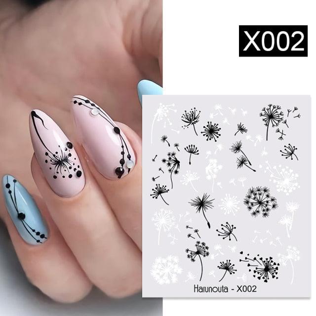 Abstract Lady Face Water Decals Fruit Flower Nail Stickers