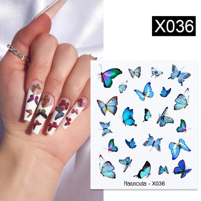 Abstract Lady Face Water Decals Fruit Flower Nail Stickers