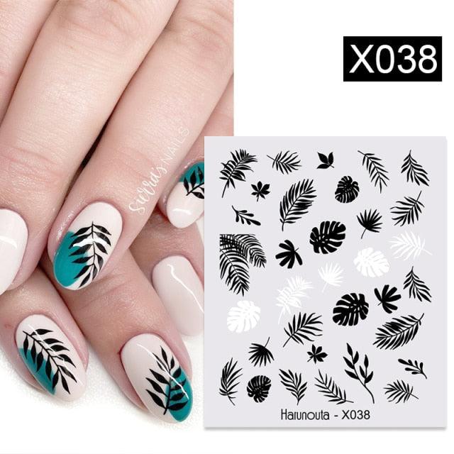 Abstract Lady Face Water Decals Fruit Flower Nail Stickers