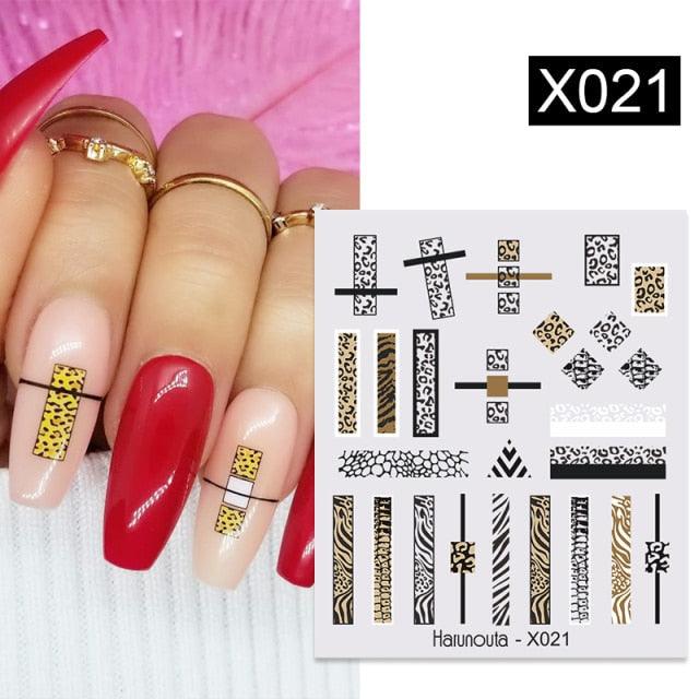 Abstract Lady Face Water Decals Fruit Flower Nail Stickers