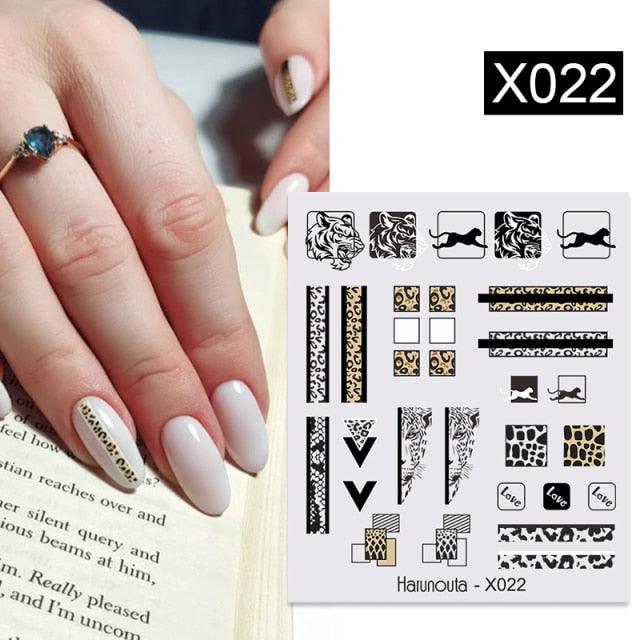 Abstract Lady Face Water Decals Fruit Flower Nail Stickers