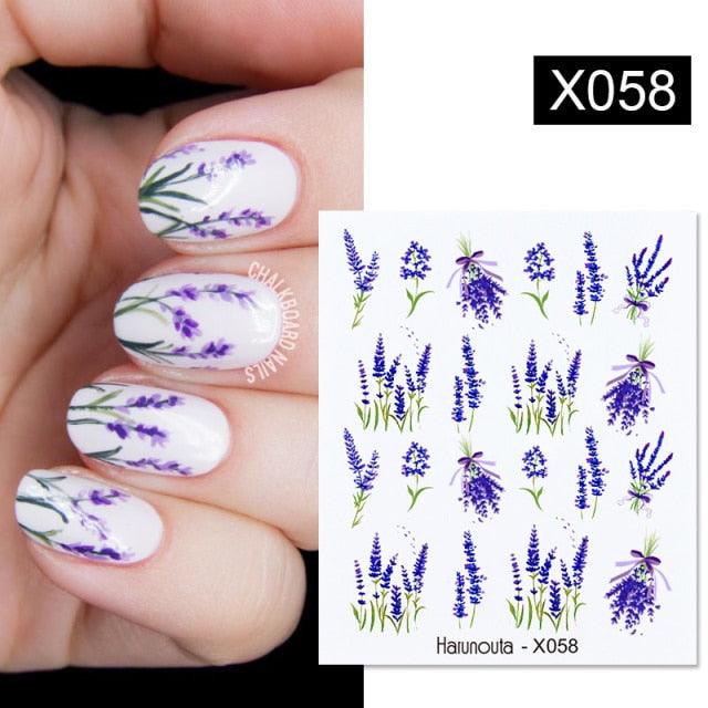 Abstract Lady Face Water Decals Fruit Flower Nail Stickers