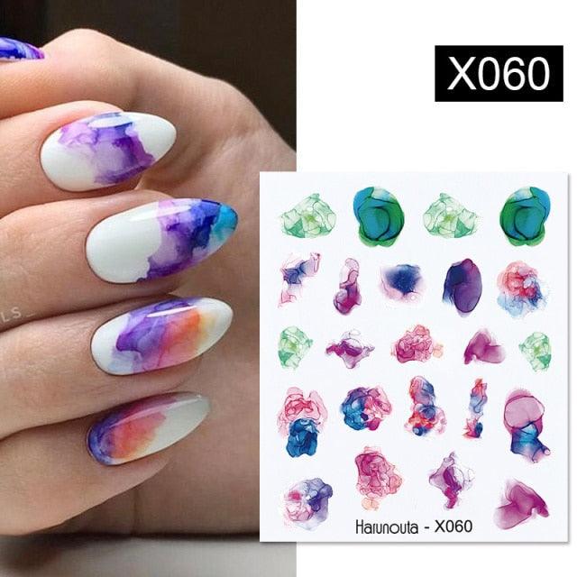 Abstract Lady Face Water Decals Fruit Flower Nail Stickers