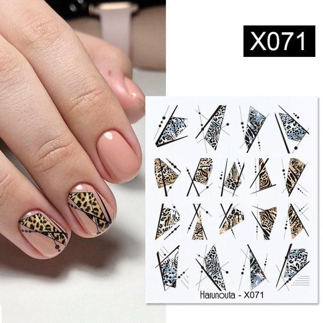 Abstract Lady Face Water Decals Fruit Flower Nail Stickers