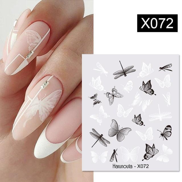 Abstract Lady Face Water Decals Fruit Flower Nail Stickers