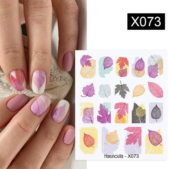 Abstract Lady Face Water Decals Fruit Flower Nail Stickers