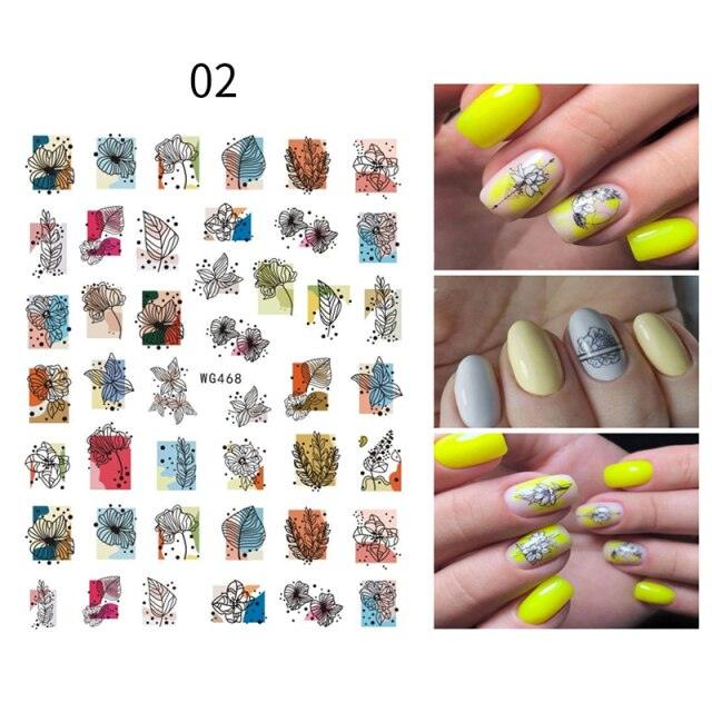 3D Nail Stickers Character Image Decals Slider Valentine Black White Nail Art Decoration